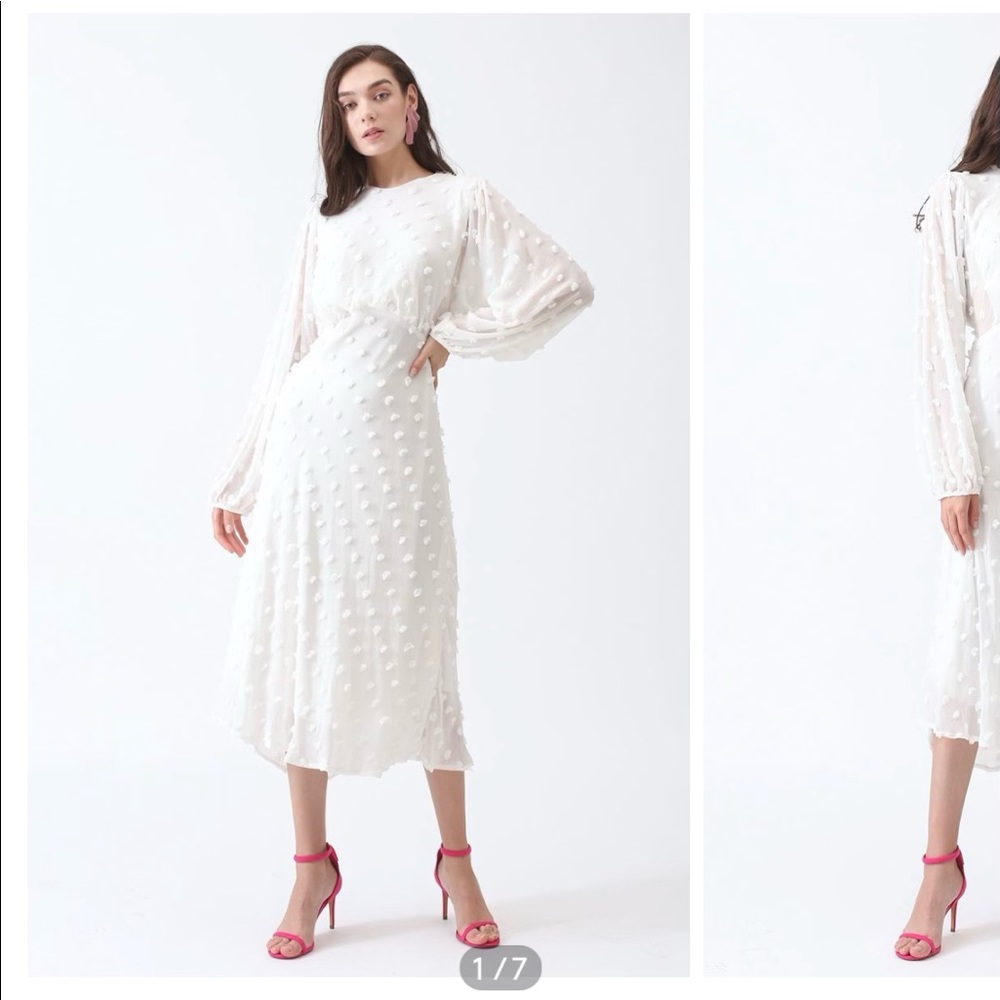 CHICWISH Cotton Candy Sheer Maxi Dress in White